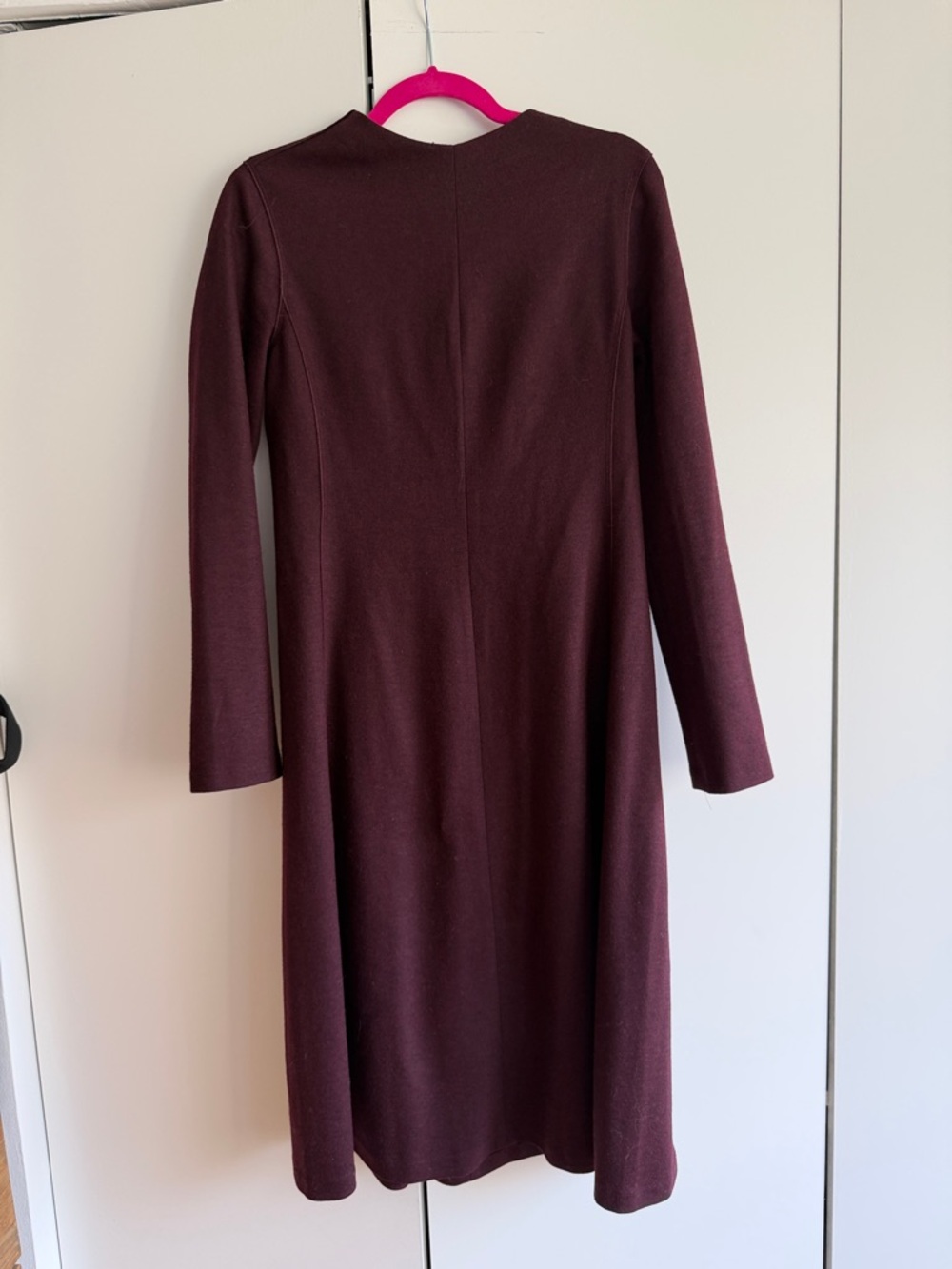 Women's Long Sleeve Wool Knit Dress in Burgundy